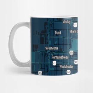 Miami dark blue map Mug